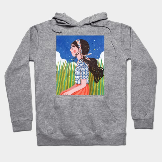 Solitude Girl Hoodie by Kathrin Honesta